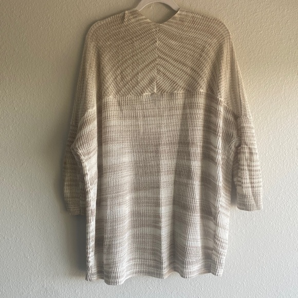 Tan & White Striped Oversized Cardigan - Picture 2 of 2